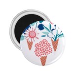 Flowers And Leaves T- Shirt Midsummer I Scream Flower Cones    Print    Pink Coral Aqua And Teal Flo 2.25  Magnets Front