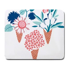 Flowers And Leaves T- Shirt Midsummer I Scream Flower Cones    Print    Pink Coral Aqua And Teal Flo Large Mousepad