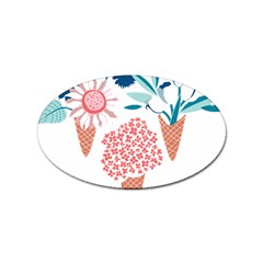 Flowers And Leaves T- Shirt Midsummer I Scream Flower Cones    Print    Pink Coral Aqua And Teal Flo Sticker Oval (100 pack)