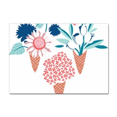 Flowers And Leaves T- Shirt Midsummer I Scream Flower Cones    Print    Pink Coral Aqua And Teal Flo Sticker A4 (10 pack)