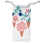 Flowers And Leaves T- Shirt Midsummer I Scream Flower Cones    Print    Pink Coral Aqua And Teal Flo Jewelry Bag Front