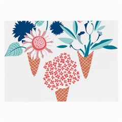 Flowers And Leaves T- Shirt Midsummer I Scream Flower Cones    Print    Pink Coral Aqua And Teal Flo Large Glasses Cloth