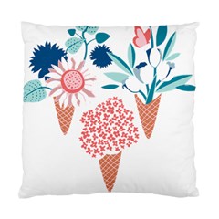 Flowers And Leaves T- Shirt Midsummer I Scream Flower Cones    Print    Pink Coral Aqua And Teal Flo Standard Cushion Case (One Side)