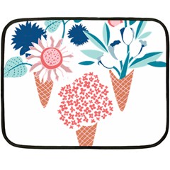 Flowers And Leaves T- Shirt Midsummer I Scream Flower Cones    Print    Pink Coral Aqua And Teal Flo Fleece Blanket (Mini)