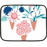 Flowers And Leaves T- Shirt Midsummer I Scream Flower Cones    Print    Pink Coral Aqua And Teal Flo Two Sides Fleece Blanket (Mini) 35 x27  Blanket Front