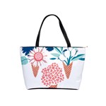 Flowers And Leaves T- Shirt Midsummer I Scream Flower Cones    Print    Pink Coral Aqua And Teal Flo Classic Shoulder Handbag Front