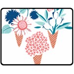 Flowers And Leaves T- Shirt Midsummer I Scream Flower Cones    Print    Pink Coral Aqua And Teal Flo Fleece Blanket (Medium) 60 x50  Blanket Front