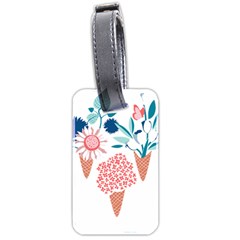 Flowers And Leaves T- Shirt Midsummer I Scream Flower Cones    Print    Pink Coral Aqua And Teal Flo Luggage Tag (two sides)