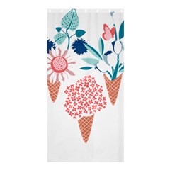 Flowers And Leaves T- Shirt Midsummer I Scream Flower Cones    Print    Pink Coral Aqua And Teal Flo Shower Curtain 36  x 72  (Stall) 