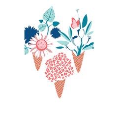 Flowers And Leaves T- Shirt Midsummer I Scream Flower Cones    Print    Pink Coral Aqua And Teal Flo Shower Curtain 48  x 72  (Small) 