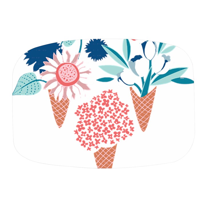 Flowers And Leaves T- Shirt Midsummer I Scream Flower Cones    Print    Pink Coral Aqua And Teal Flo Mini Square Pill Box