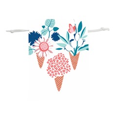 Flowers And Leaves T- Shirt Midsummer I Scream Flower Cones    Print    Pink Coral Aqua And Teal Flo Lightweight Drawstring Pouch (L)