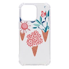 Flowers And Leaves T- Shirt Midsummer I Scream Flower Cones    Print    Pink Coral Aqua And Teal Flo iPhone 13 Pro TPU UV Print Case