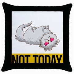 Persian Cat T-shirtnope Not Today Persian Cat 01 T-shirt Throw Pillow Case (black) by EnriqueJohnson