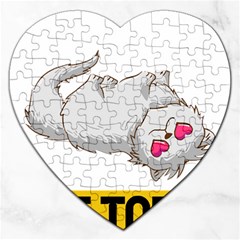 Persian Cat T-shirtnope Not Today Persian Cat 01 T-shirt Jigsaw Puzzle (heart) by EnriqueJohnson