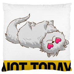 Persian Cat T-shirtnope Not Today Persian Cat 01 T-shirt Large Cushion Case (one Side) by EnriqueJohnson