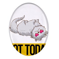 Persian Cat T-shirtnope Not Today Persian Cat 01 T-shirt Oval Glass Fridge Magnet (4 Pack) by EnriqueJohnson