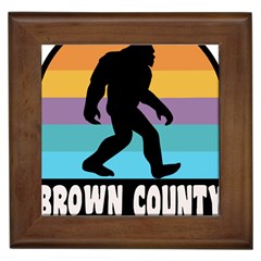 Brown County T- Shirt Brown County State Park Camping Bigfoot Nashville Indiana T- Shirt Framed Tile by JamesGoode