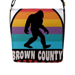 Brown County T- Shirt Brown County State Park Camping Bigfoot Nashville Indiana T- Shirt Flap Closure Messenger Bag (l) by JamesGoode