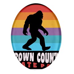 Brown County T- Shirt Brown County State Park Camping Bigfoot Nashville Indiana T- Shirt Oval Glass Fridge Magnet (4 Pack) by JamesGoode