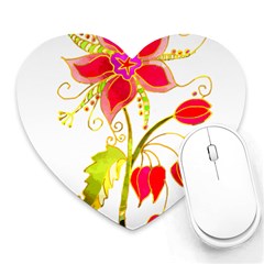 Flowers Art T- Shirtflower T- Shirt Heart Mousepad by ZUXUMI