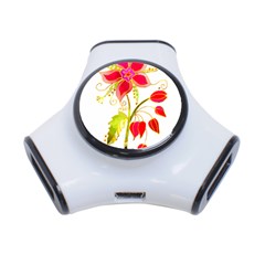 Flowers Art T- Shirtflower T- Shirt 3-port Usb Hub by ZUXUMI