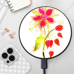 Flowers Art T- Shirtflower T- Shirt Wireless Fast Charger(black) by ZUXUMI