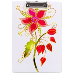 Flowers Art T- Shirtflower T- Shirt A4 Acrylic Clipboard by ZUXUMI