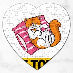 Persian Cat T-shirtnope Not Today Persian Cat 20 T-shirt Jigsaw Puzzle (heart) by EnriqueJohnson