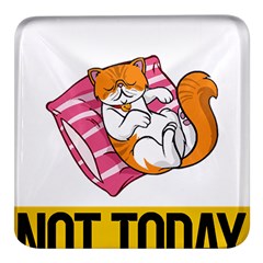 Persian Cat T-shirtnope Not Today Persian Cat 20 T-shirt Square Glass Fridge Magnet (4 Pack) by EnriqueJohnson