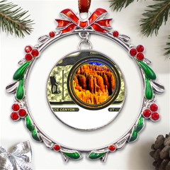 Bryce Canyon National Park T- Shirt Bryce Canyon National Park Adventure, Utah, Photographers T- Shi Metal X mas Wreath Ribbon Ornament by JamesGoode