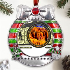 Bryce Canyon National Park T- Shirt Bryce Canyon National Park Adventure, Utah, Photographers T- Shi Metal X mas Ribbon With Red Crystal Round Ornament by JamesGoode