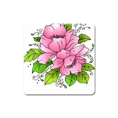 Flowers Art T- Shirtflowers T- Shirt (1) Square Magnet