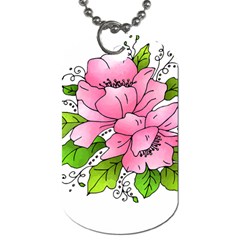 Flowers Art T- Shirtflowers T- Shirt (1) Dog Tag (one Side)