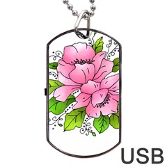 Flowers Art T- Shirtflowers T- Shirt (1) Dog Tag Usb Flash (one Side)