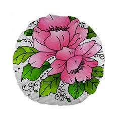 Flowers Art T- Shirtflowers T- Shirt (1) Standard 15  Premium Round Cushions