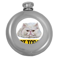 Persian Cat T-shirtnope Not Today Persian Cat 27 T-shirt Round Hip Flask (5 Oz) by EnriqueJohnson