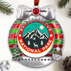 Bryce Canyon National Park T- Shirt Bryce Canyon National Park T- Shirt Metal X mas Ribbon With Red Crystal Round Ornament by JamesGoode