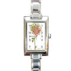 Flowers Art T- Shirtflowers T- Shirt (2) Rectangle Italian Charm Watch