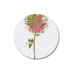 Flowers Art T- Shirtflowers T- Shirt (2) Rubber Coaster (round)