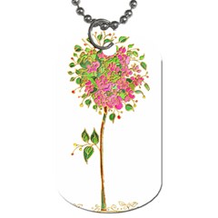 Flowers Art T- Shirtflowers T- Shirt (2) Dog Tag (one Side)