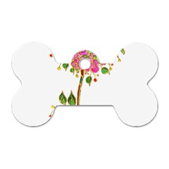 Flowers Art T- Shirtflowers T- Shirt (2) Dog Tag Bone (two Sides)