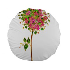 Flowers Art T- Shirtflowers T- Shirt (2) Standard 15  Premium Round Cushions