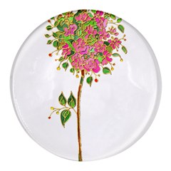 Flowers Art T- Shirtflowers T- Shirt (2) Round Glass Fridge Magnet (4 Pack)