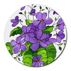 Flowers Art T- Shirtflowers T- Shirt (4) Round Mousepad by ZUXUMI