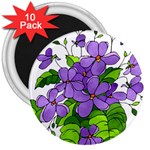 Flowers Art T- Shirtflowers T- Shirt (4) 3  Magnets (10 pack)  Front