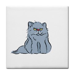 Persian Cat T-shirtwhite Look Calm Persian Cat 03 T-shirt (1) Tile Coaster by EnriqueJohnson