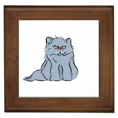 Persian Cat T-shirtwhite Look Calm Persian Cat 03 T-shirt (1) Framed Tile by EnriqueJohnson