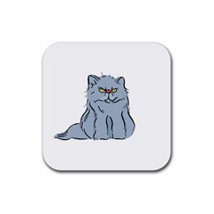 Persian Cat T-shirtwhite Look Calm Persian Cat 03 T-shirt (1) Rubber Coaster (square) by EnriqueJohnson