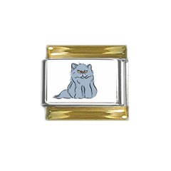 Persian Cat T-shirtwhite Look Calm Persian Cat 03 T-shirt (1) Gold Trim Italian Charm (9mm) by EnriqueJohnson